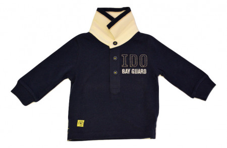 Tricou polo bleumarin pentru bebe băiat, din bumbac, ido