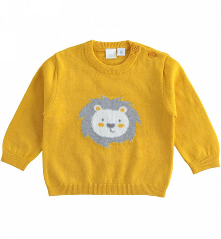 Pulover tricotat galben pentru bebe băiat, IDO