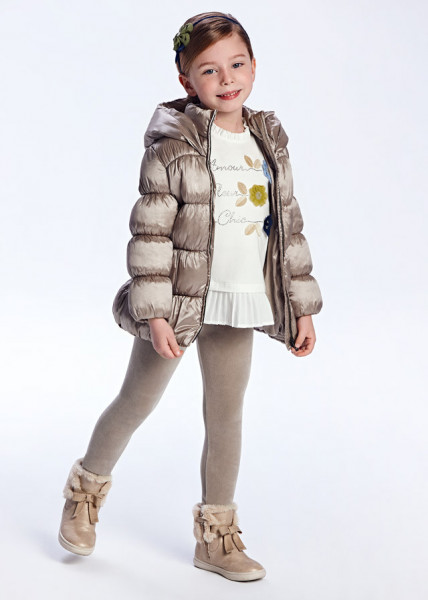 Set leggings din catifea cu flori aplicate, pentru fată, Mayoral