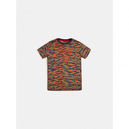 Tricou GUESS cu maneca scurta si imprimeu in culori armari din bumbac