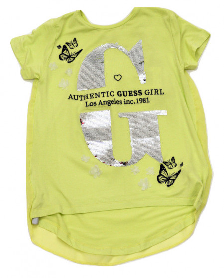 Tricou verde cu paiete, Guess