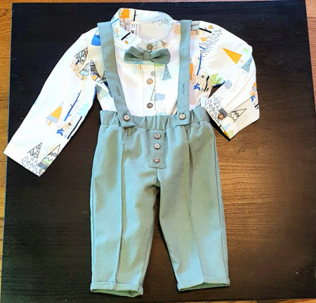 Costum pentru baieti verde safari