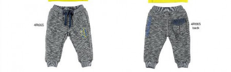 Pantaloni grosi de baiat in contrast alb cu bleumarin