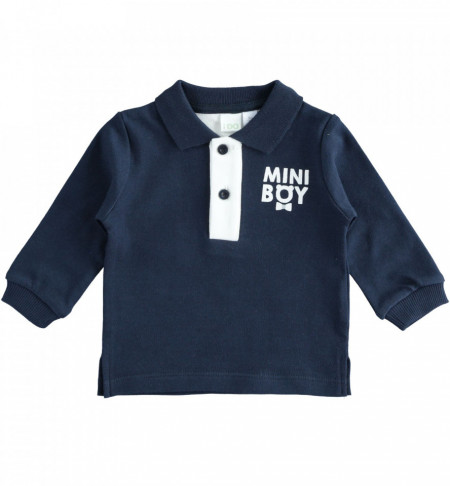 Bluză polo pentru bebe băiat nou născut bleumarin, IDO
