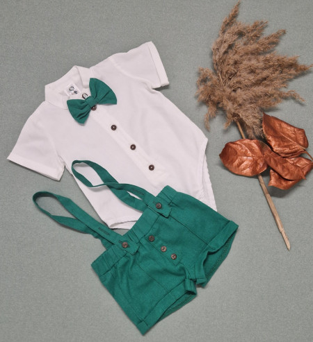 Costum de ceremonie verde brad