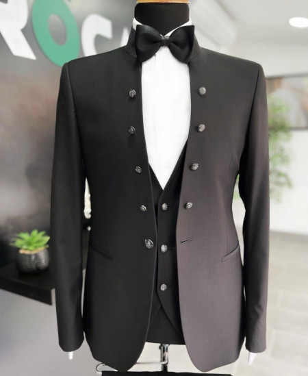 Costum elegant pentru baiat negru