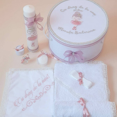 Trusou de botez cu balerina