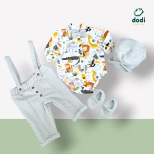Costum de botez din stofa groasa "Exploratorul Pădurii" - Img 4