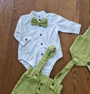 Costum de eveniment, verde din in - Img 3