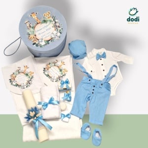 Trusou Botez Băiețel - Set Complet Personalizat în Tematica Jungla bleo sau verde - Img 6