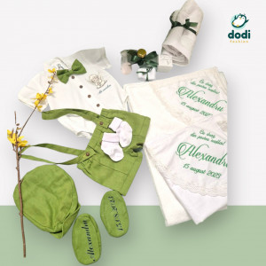Trusou de botez verde lime 