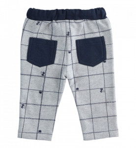 Pantalon lung din bumbac pentru bebeluș băiat nou născut, IDO - Img 2
