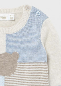 Pulover și pantaloni cu botoșei pentru bebe băiat, Mayoral - Img 4