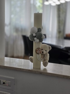 Trusou Botez Băieți personalizat cu urs si baloane - Img 4