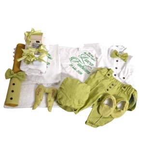 Trusou de botez verde fistic personalizat - Img 2