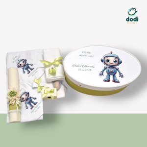 Trusou personalizat cu tematica robot – Eleganță și tehnologoe pentru botez - Img 3
