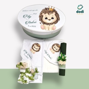 Trusou Botez Băiețel - Set Complet Personalizat Regatul Leilor - Img 2