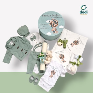 Trusou de Botez „Verde de Poveste” – Cu Urs și Baloane, Creat în România - Img 4