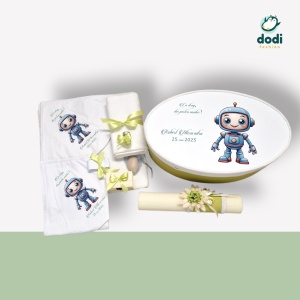 Trusou personalizat cu tematica robot – Eleganță și tehnologoe pentru botez - Img 4