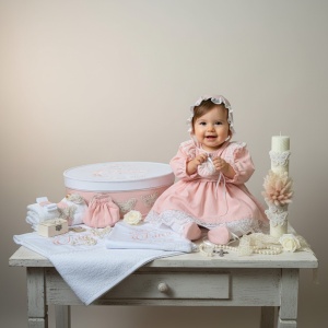 Trusou somon din in personalizat pentru botez cu fluturasi - Broderie 3D și decoruri elegante