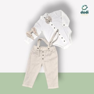 Costum Premium Dodi Fashion “Luca” – In Bej și Cămașă Bumbac Fin - Img 1