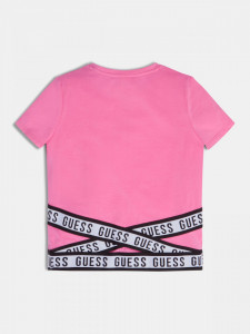 Tricou fuxia cu dungi negre, Guess