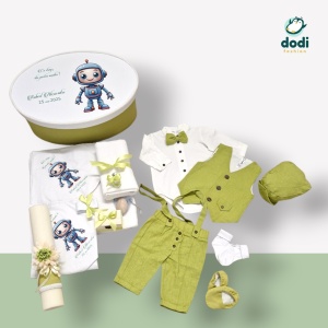 Trusou personalizat cu tematica robot – Eleganță și tehnologoe pentru botez - Img 1