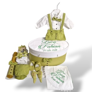 Trusou de botez verde fistic personalizat - Img 4