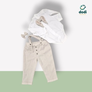 Costum Premium Dodi Fashion “Luca” – In Bej și Cămașă Bumbac Fin - Img 3