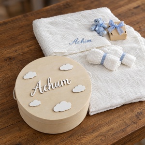 Trusou Botez Băieți personalizat cu urs si baloane - Img 2