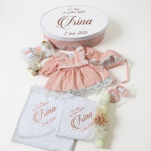 Trusou somon din in personalizat pentru botez cu fluturasi - Broderie 3D și decoruri elegante - Img 6