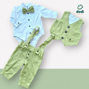 Costum de eveniment, verde din in - Img 1