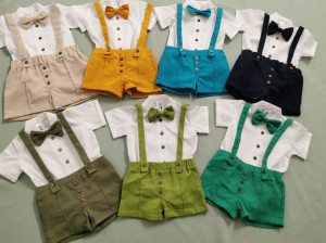Costum de ceremonie cu pantalon scurt de in - Img 2