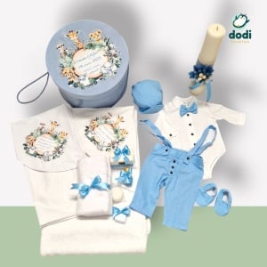 Trusou Botez Băiețel - Set Complet Personalizat în Tematica Jungla bleo sau verde - Img 3