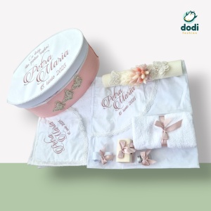 Trusou somon din in personalizat pentru botez cu fluturasi - Broderie 3D și decoruri elegante - Img 3
