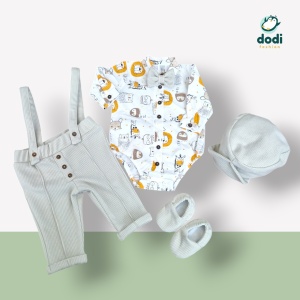 Costum de botez din stofa groasa "Exploratorul Pădurii" - Img 1