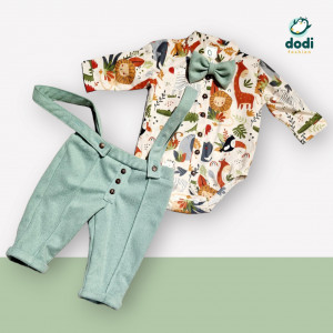 Costum gros jungle verde smarald și verde
