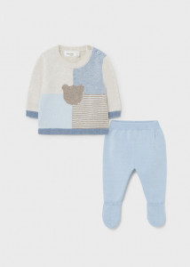 Pulover și pantaloni cu botoșei pentru bebe băiat, Mayoral - Img 2
