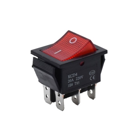 Intrerupator IRS Lat 20A Led Rosu 6P ON/OF