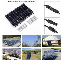 Conector MC4 de Sistem Solar Fotovoltaic-Kit 10 Set