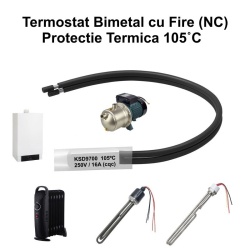 Termostat Temperatura 105˚C cu Fire, Bimetal KSD9700 NC, 250/16A