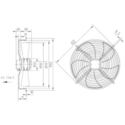 Ventilator 300 mm Aspiratie Axial 