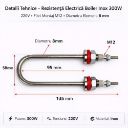 Rezistenta Boiler Inox 300W