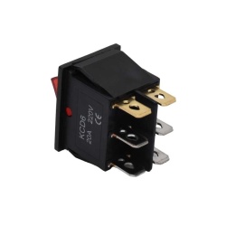 Comutator dublu 20A Led Rosu 6P - 250V