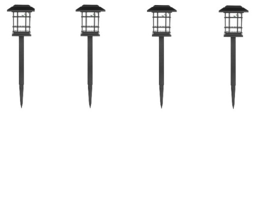 Set Set 4 bucati lampa solara decorativa pentru gradina, Soleil World, IP65, 10 x 10 x 40 cm