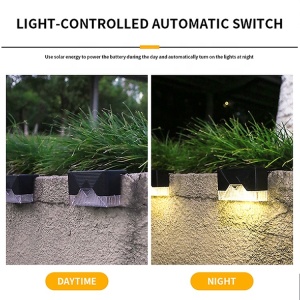 Set 4 x Mini lampa solara LED pentru scara, culoare negru, 8 x 5 cm - Img 3