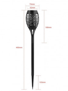 Lampa solara cu efect de flacara tip tarus - 12 LED-uri, Soleil World, 49 x 7 cm, negru - Img 3