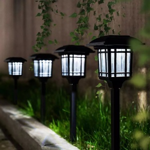 Set Set 4 bucati lampa solara decorativa pentru gradina, Soleil World, IP65, 10 x 10 x 40 cm - Img 4