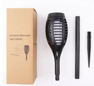 Lampa solara cu efect de flacara tip tarus - 12 LED-uri, Soleil World, 49 x 7 cm, negru - Img 5