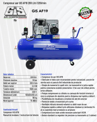 Compresor aer GIS 200 Litri - 320l/min fisa tehnica